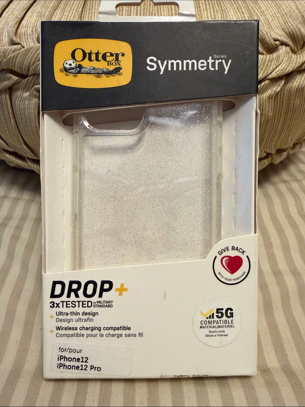 OtterBox Symmetry Series Clear Glitter Phone Case for iPhone 12 / 12 Pro